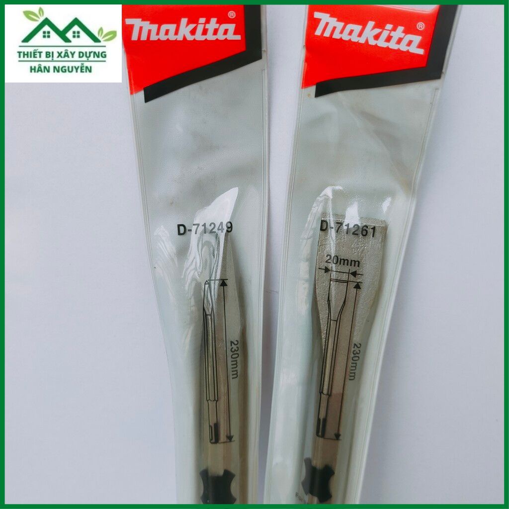 Mũi đục bê tông Makita đầu gài dẹp 20mm và nhọn 14mm dài 230mm dùng cho máy khoan betong