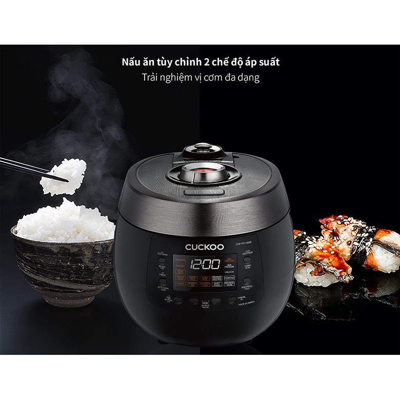 Nồi cơm điện Cuckoo CRP-RT1008F/BKTSVNCV màu đen dung tích 1.8L