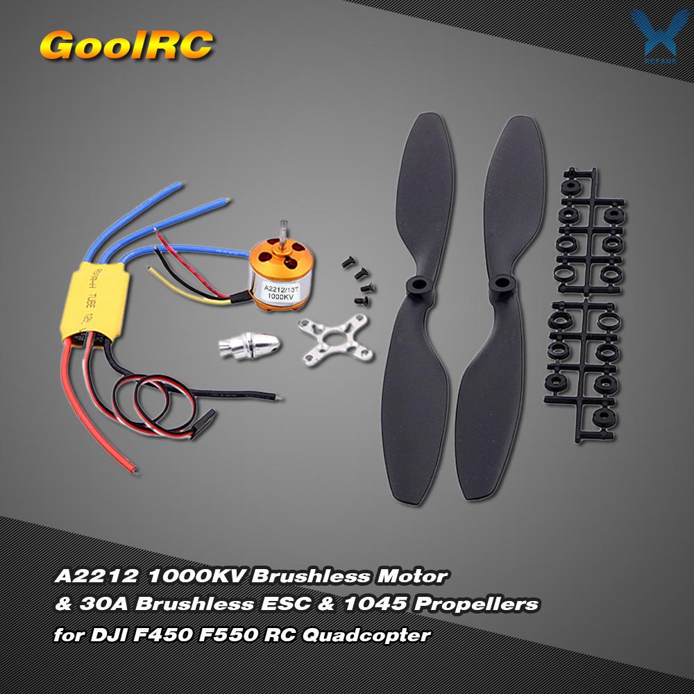 GoolRC A2212 1000KV Brushless Motor w/30A Brushless ESC and Pair 1045 Propeller for DJI F450 F550 Quadcopter FPV Part(A2212 1000KV Brushless Motor,30A Brushless ESC,1045 Propeller) RC Accessories[rc]