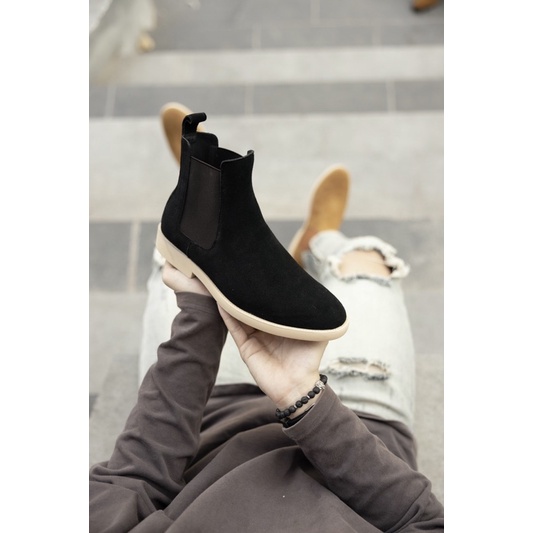 Chelsea Boots Da Lộn, Đế Cao Su Thiết Kế Thời Trang Trẻ Trung