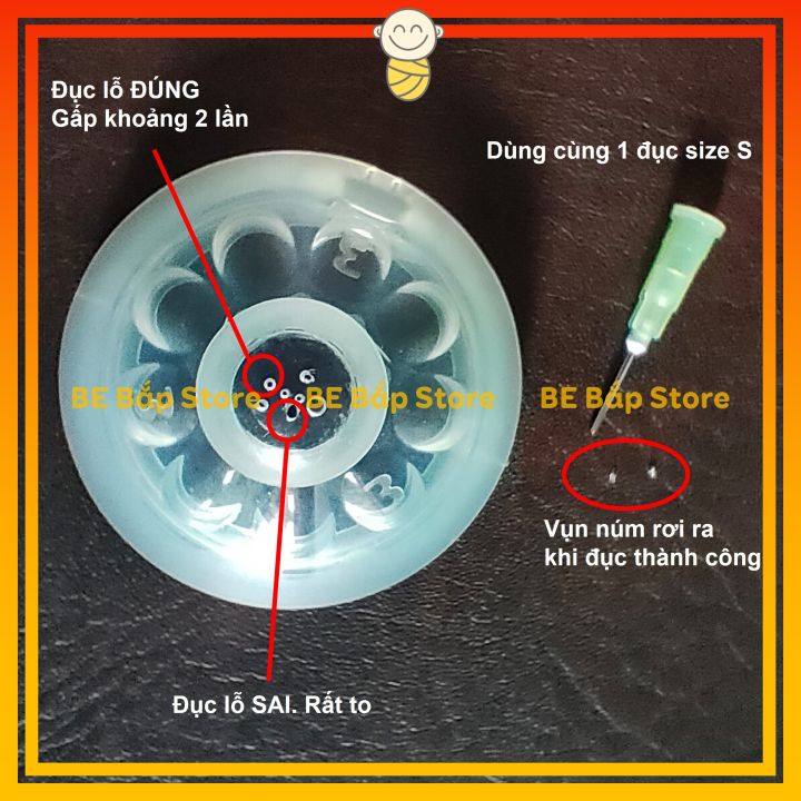 Dập Lỗ Núm Ti Có Thể Thay Thế Cho Đục Lỗ Farlin Giúp Sữa Chảy Nhanh Hơn Giúp Bé Ăn Thuận Lợi - Bố Bắp Store