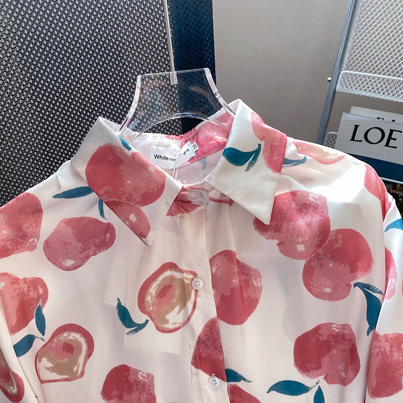 Áo sơ mi ZHELIHANGFEI dáng rộng in họa tiết độc đáo thời trang dành cho nữ