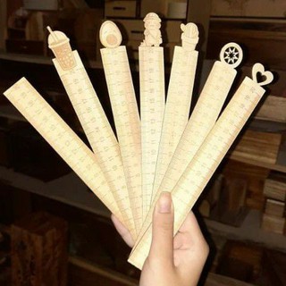 Thước kẻ gỗ khắc hình cute + free khắc tên