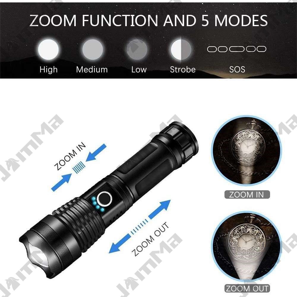 Đèn Pin Chiến Thuật Siêu Sáng 3000 Lumens , 5 Chế Độ