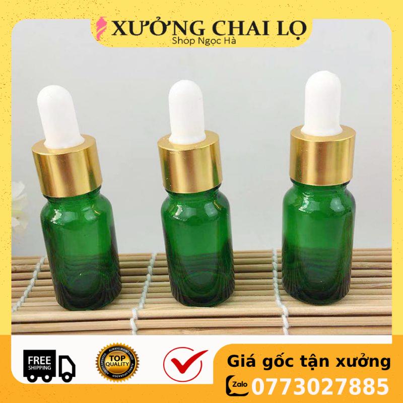 Lọ Chiết Serum ❤ GIÁ RẺ NHẤT ❤ [5ml,10ml,20ml,30ml] Lọ đựng tinh dầu Xanh lá chiết serum Bóp giọt, phụ kiện du lịch