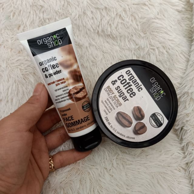 Tẩy da chết toàn thân Organic coffee &amp; powder.&amp; Sugar