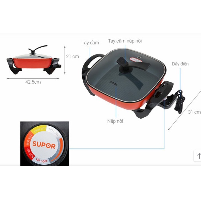 Nồi lẩu điện Supor H30FK802VN-136 5 lít - H30FK802VN-136