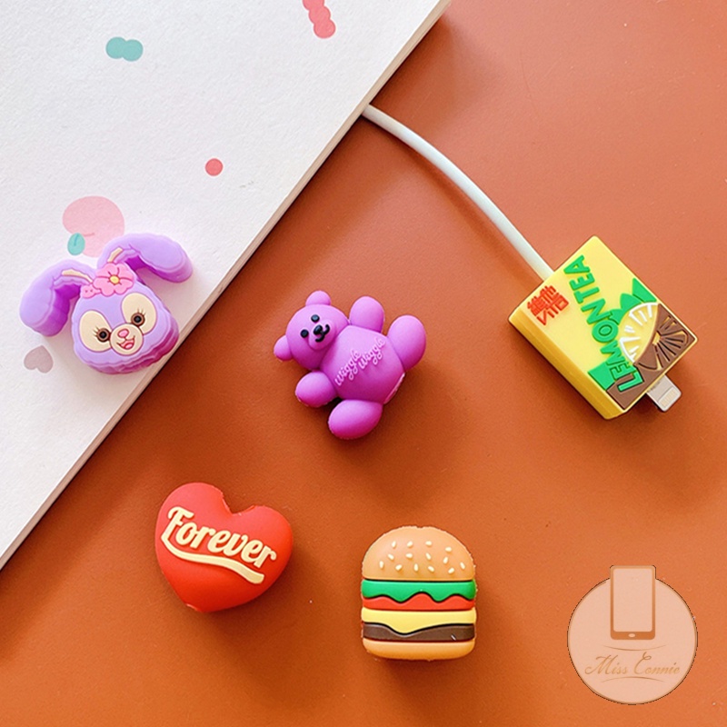 Phụ kiện bảo vệ đầu dây cáp hình dáng tùy chọn dễ thương