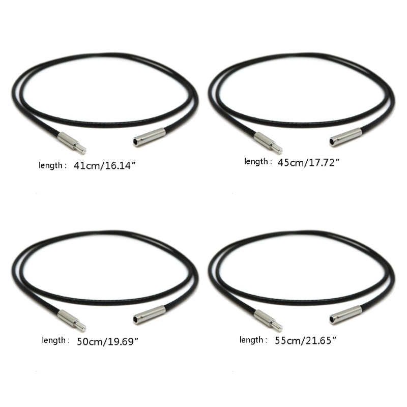 Set 10 Dây Da Màu Đen 2mm 16-21 Móc Khóa Làm Trang Sức DIY