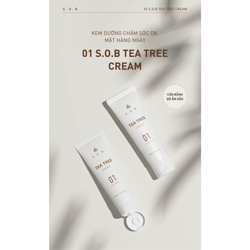 Kem Dưỡng Ẩm, Làm Dịu Da S.O.B Tea Tree Cream 50ml