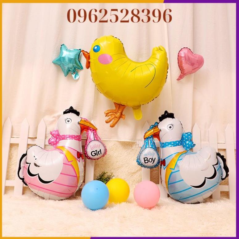 Bong Bóng tráng nhôm CON GÀ BABY trang trí thôi nôi - sinh nhật
