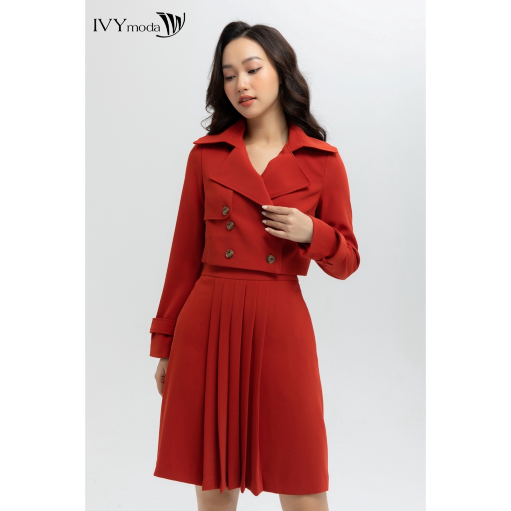 Áo khoác nữ dáng ngắn vạt chéo IVY moda MS 70C6010