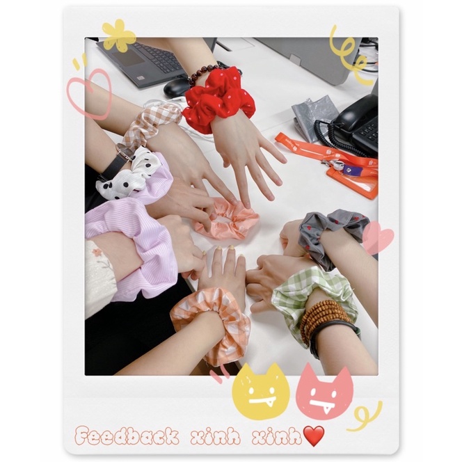 [Xưởng Xả Rẻ] Cột Tóc Scrunchies Nhiều Màu Hoạ tiết Đa dạng Đáng yêu Cho nữ Layla Corner