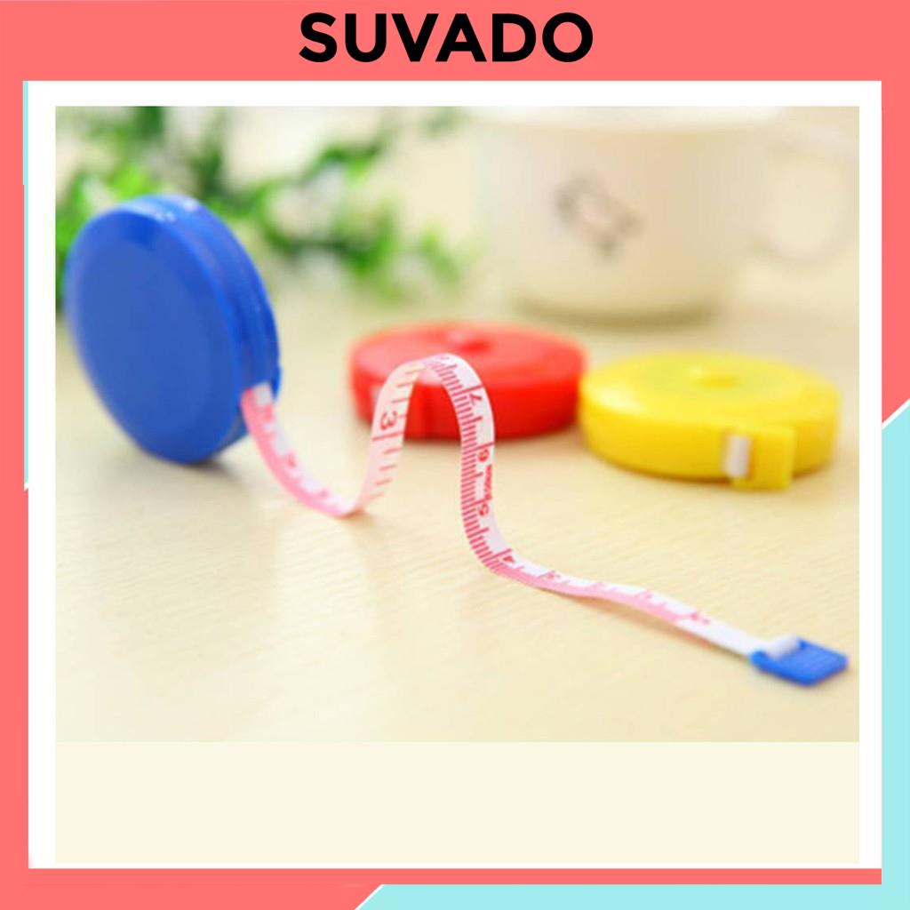 Thước dây đo eo, quần áo, chiều cao, MINI cuộn rút tự động 1,5m TD15 SUVADO