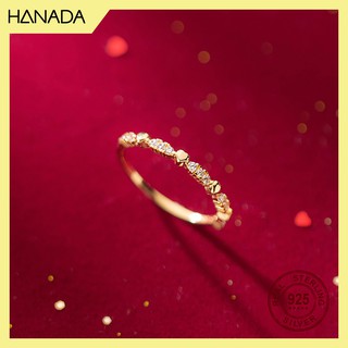 Nhẫn bạc 925 hanada tim và đá 0642