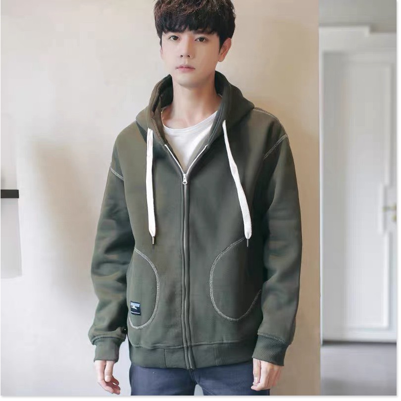 ÁO KHOÁC NỈ NAM DÂY KÉO PHONG CÁCH BOMBER HÀN QUỐC XỊN XÒ