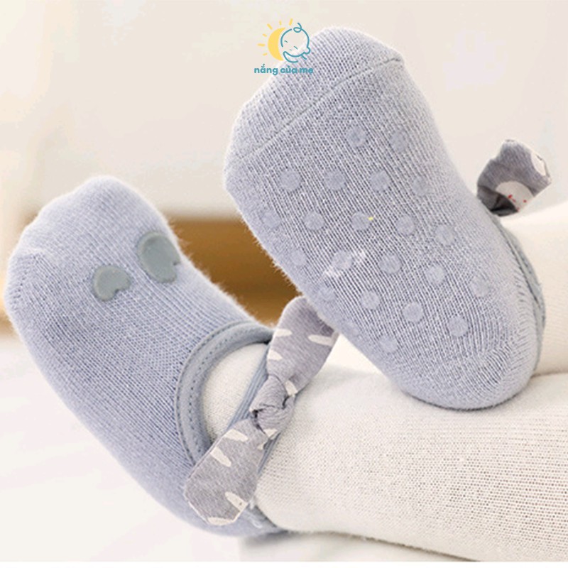 Set 4 đôi tất vớ cho bé sơ sinh đến 3 tuổi thắt nơ xinh xắn, đáng yêu, chất cotton mềm mại - Nắng Của Mẹ_BUOCNO