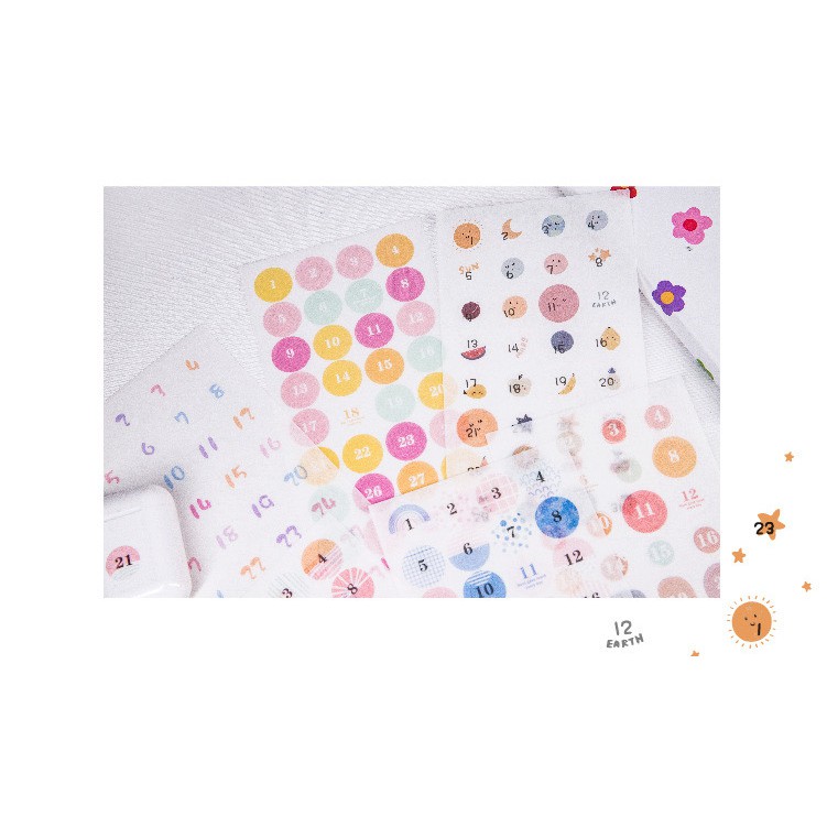 Set Sticker Số ngày 1- 31