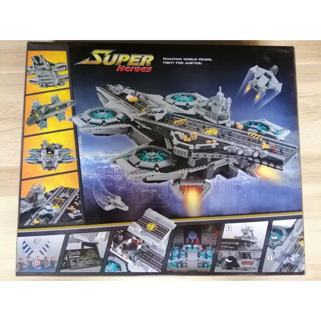 Đồ chơi Lắp ghép Mô hình Super Heroes The Shield Helicarrier SHIELD tàu sân bay Decool Jisi 7100 Lepin 07043 80033