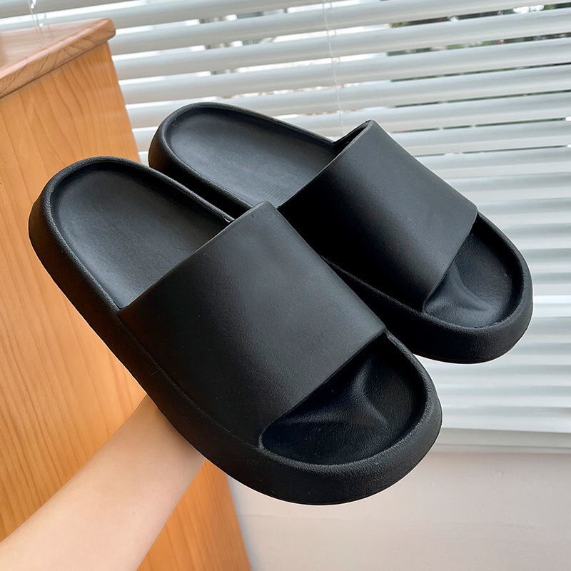 JY373  - Dép cao su bánh mì đúc liền đế dày 1-2cm màu sắc đơn giản