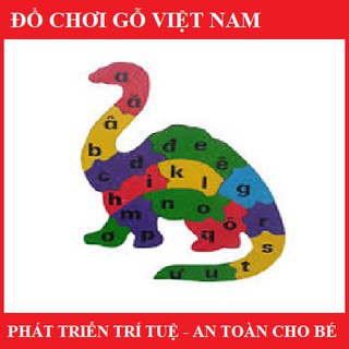 Đồ chơi ghép hình an toàn cho bé, tranh ghép học chữ bằng gỗ hình các con vật