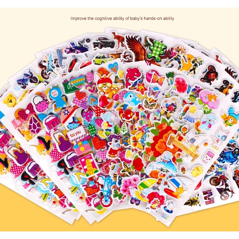 DISNEY Bộ 10 Miếng Dán Hình Khủng Long/Người Nhện/Người Nhện Hoạt Hình Giáo Dục Cho Bé