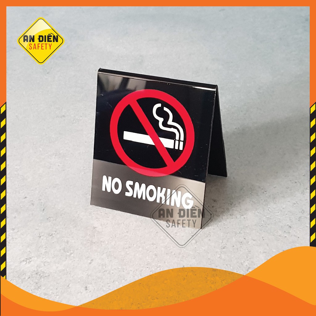 Biển báo mica NO SMOKING Cấm hút thuốc để bàn