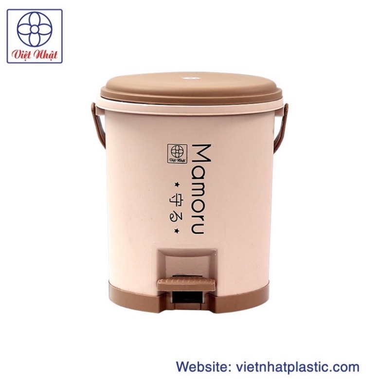 Thùng rác tròn đạp chân thông minh nhựa Việt Nhật - Bật rác nhựa nắp tròn đạp chân dung tích 5L - 10L