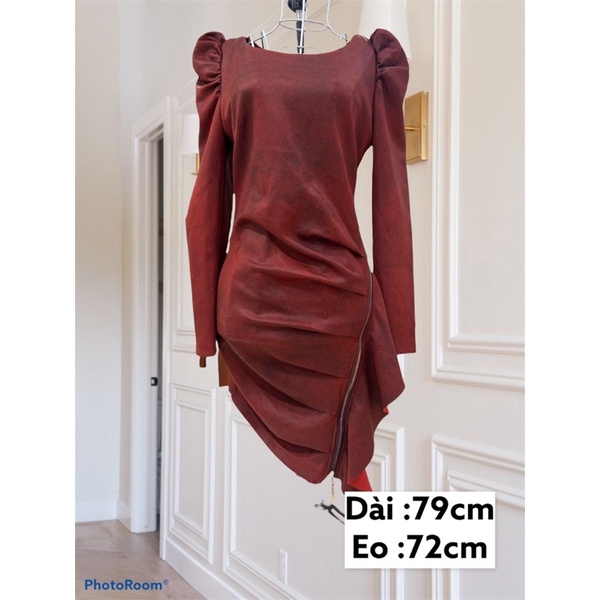 ĐẦM 2HAND ĐI TIỆC GIẢ DA CAO CẤP (số đo trên ảnh )