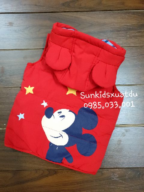 Áo phao gile đỏ Mickey