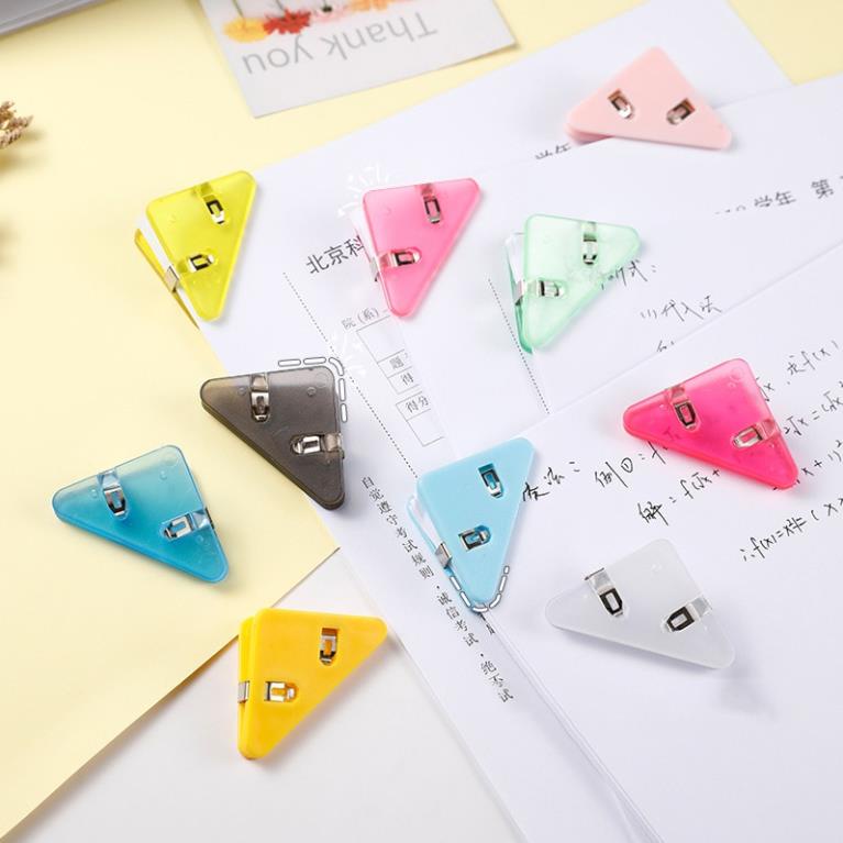 Kẹp giấy KOGANO kẹp bướm nhựa lõi thép tam giác nhiều màu độc đáo SC-001387