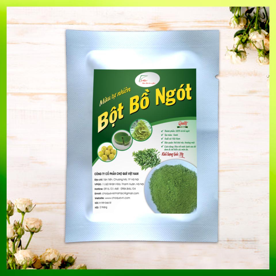 Combo 7 Gói 20gr Bột Tạo Màu Thực Phẩm 100% Tự Nhiên - Bột Rau Củ Nguyên Chất các loại lá nếp/gấc/cẩm/dành/dền/khoai/bí