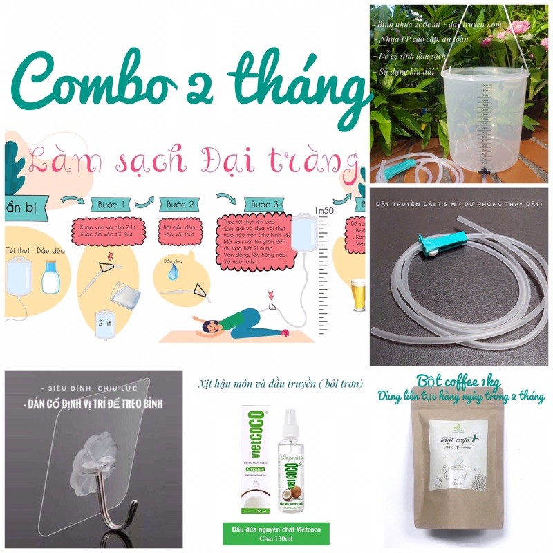 Combo thụt tháo đại tràng 2 tháng, coffee enema đầy đủ ( 2 tháng)