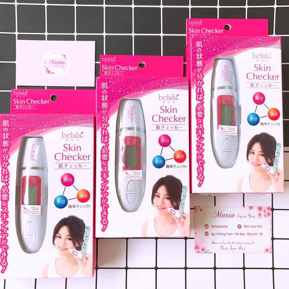 (Chuẩn Store Nhật) Máy Đo Độ Ẩm Da Belulu Nhật Bản Skin Checker sạc điện