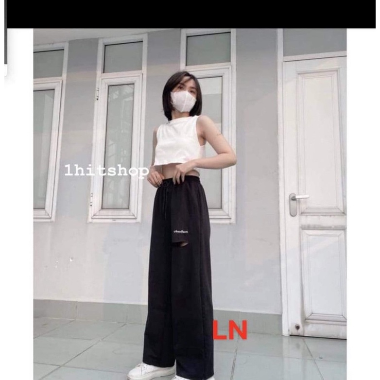 Quần ống rộng chữ dọc và chữ ngang LN11