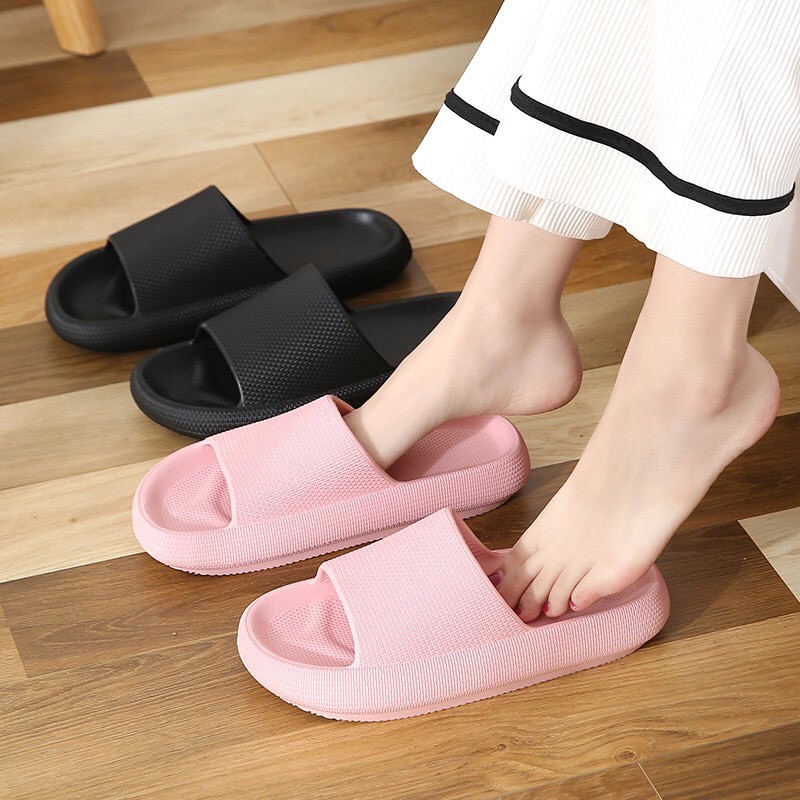 Dép quai ngang unisex thời trang bánh mỳ độn đế 5cm siêu êm siêu nhẹ