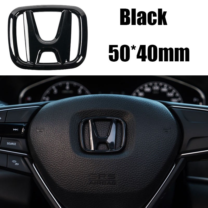 1 Huy Hiệu Nhựa Abs 40mm X 50mm Gắn Vô Lăng Xe Hơi Honda Hr-V Fit Accord Civic