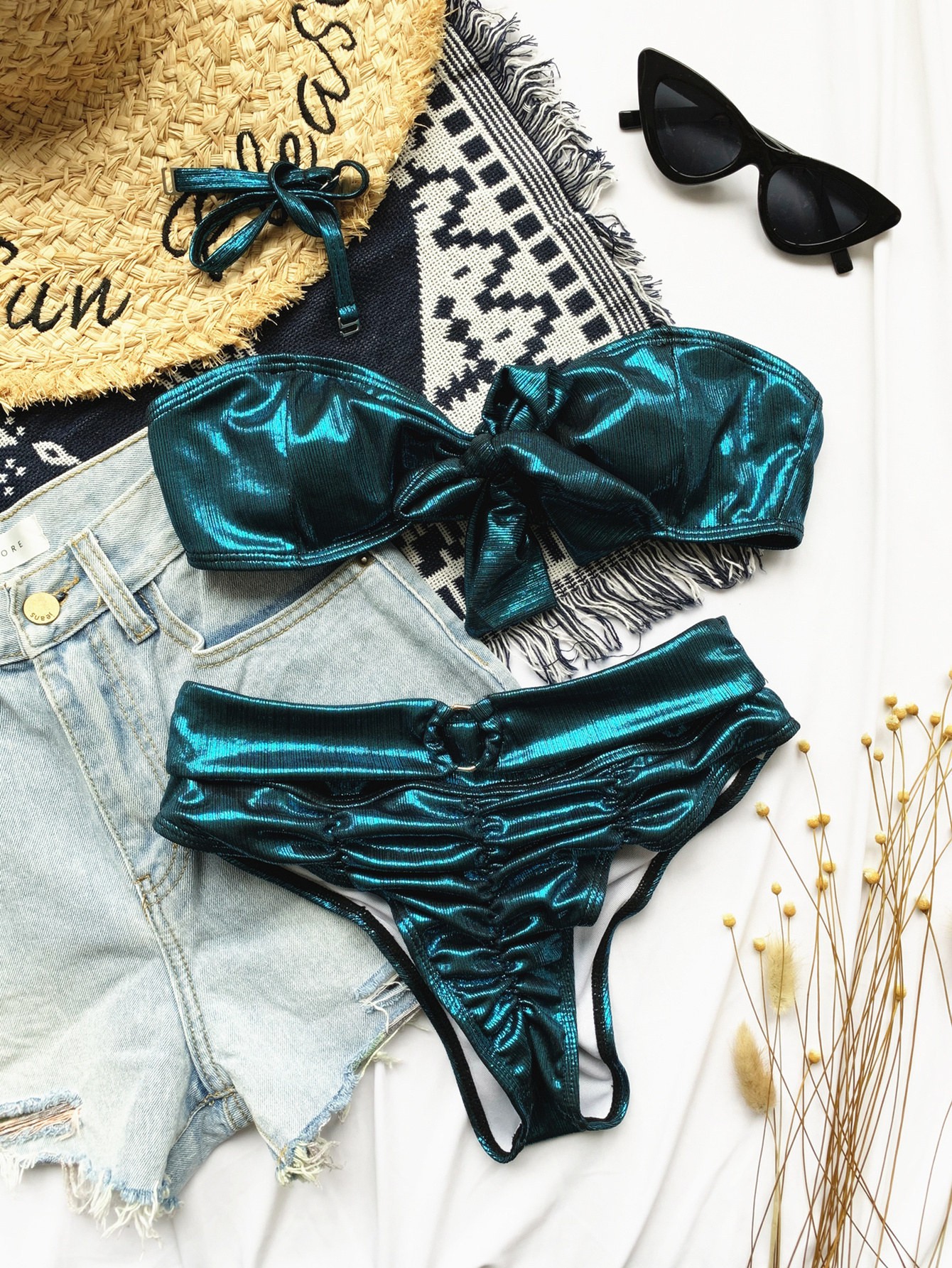 Bikini Nữ Cạp Cao Màu Xanh Da Trời Gợi Cảm | BigBuy360 - bigbuy360.vn