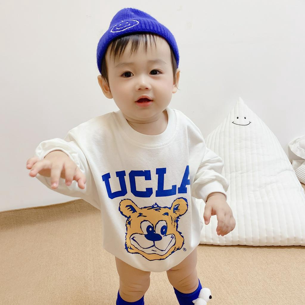 Bộ Áo Liền Quần Dài Tay In Hình Hoạt Hình Dễ Thương Thời Trang Mùa Thu 2020 Dành Cho Trẻ Nhỏ