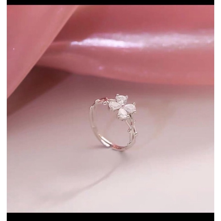 Nhẫn bạc nữ - nhẫn cỏ 4 lá bạc ta cao cấp 925