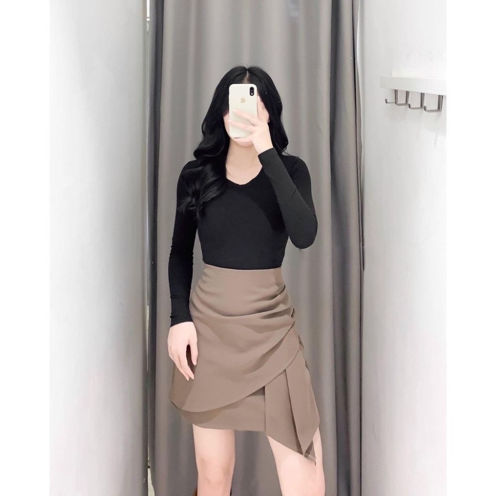 Chân Váy Chữ A Lưng Cao Xếp Ly Phong Cách Hàn Quốc [LOẠI 1] Tôn Dáng, Khoe Đường Cong | BigBuy360 - bigbuy360.vn