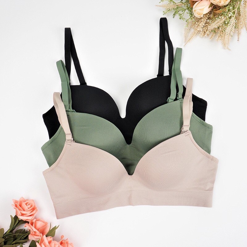 Áo lót A001 trơn cotton đệm vừa không gọng hàng cao cấp