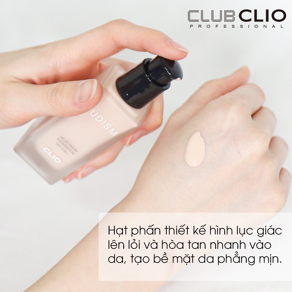 Kem nền Clio Nudism V.elvet Wear Foundation Che khuyết điểm, kiềm dầu hiệu quả - HanZy Store | BigBuy360 - bigbuy360.vn