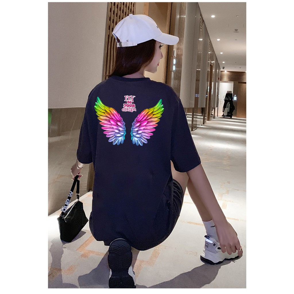 Áo CÁNH THIÊN THẦN form rộng nam nữ cotton 100% unisex (Đen, Trắng) - PT Office