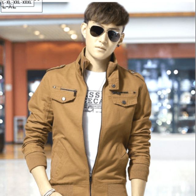 Áo khoác kaki Nam phối túi