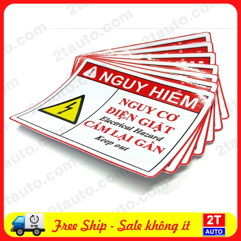 Sticker Tấm Dán Logo Cảnh Báo Điện Giật, Cảnh Báo Điện Nguy Hiểm, Cảnh Báo An Toàn Điện