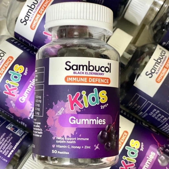 [Date 2024] Kẹo dẻo Sambucol tăng sức đề kháng cho bé 50 viên của Úc