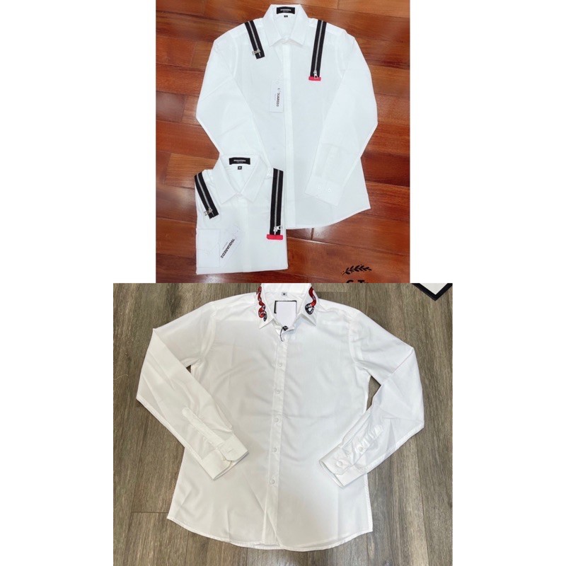 Sơ mi trắng cổ rắn , sơ mi khoá  thời trang nam nữ