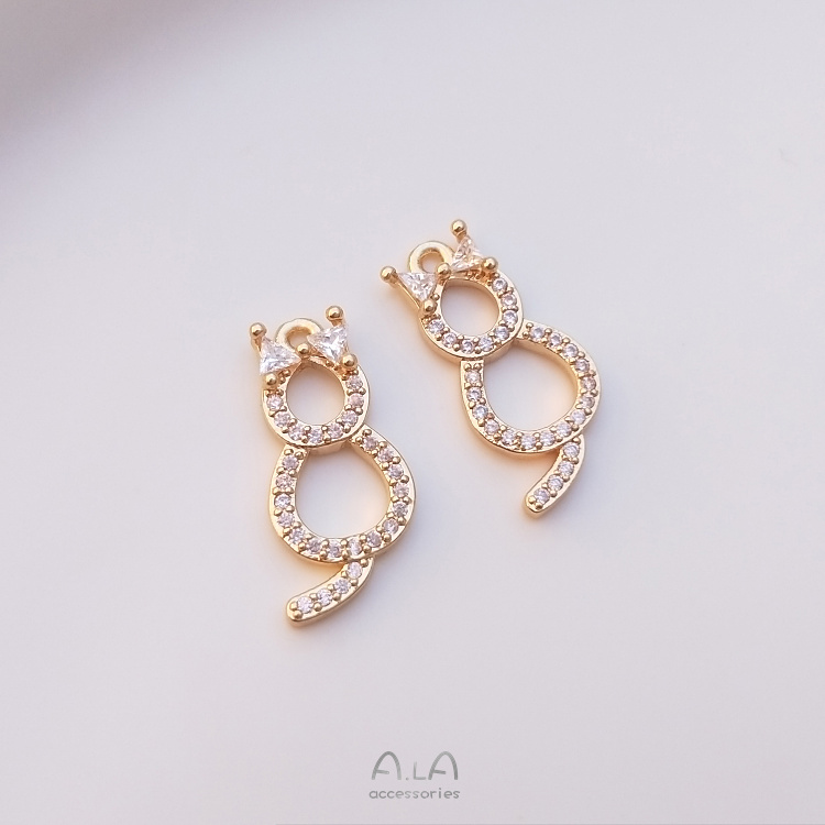 Mặt Dây Chuyền diy 14K Bằng Đồng Đính Đá Zircon Hình Gấu/Voi/Voi Dễ Thương Cho Bé