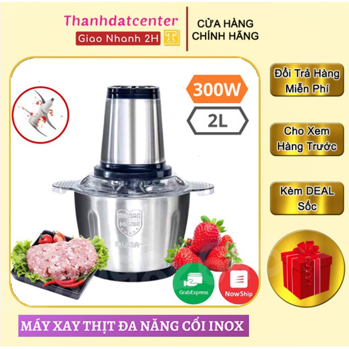 💥SALE 50%💥 Máy Xay Thịt Xay Thực Phẩm Cối Inox 4 Lưỡi Đa Năng - Xay Tỏi Ớt Bảo Hành 6 Tháng